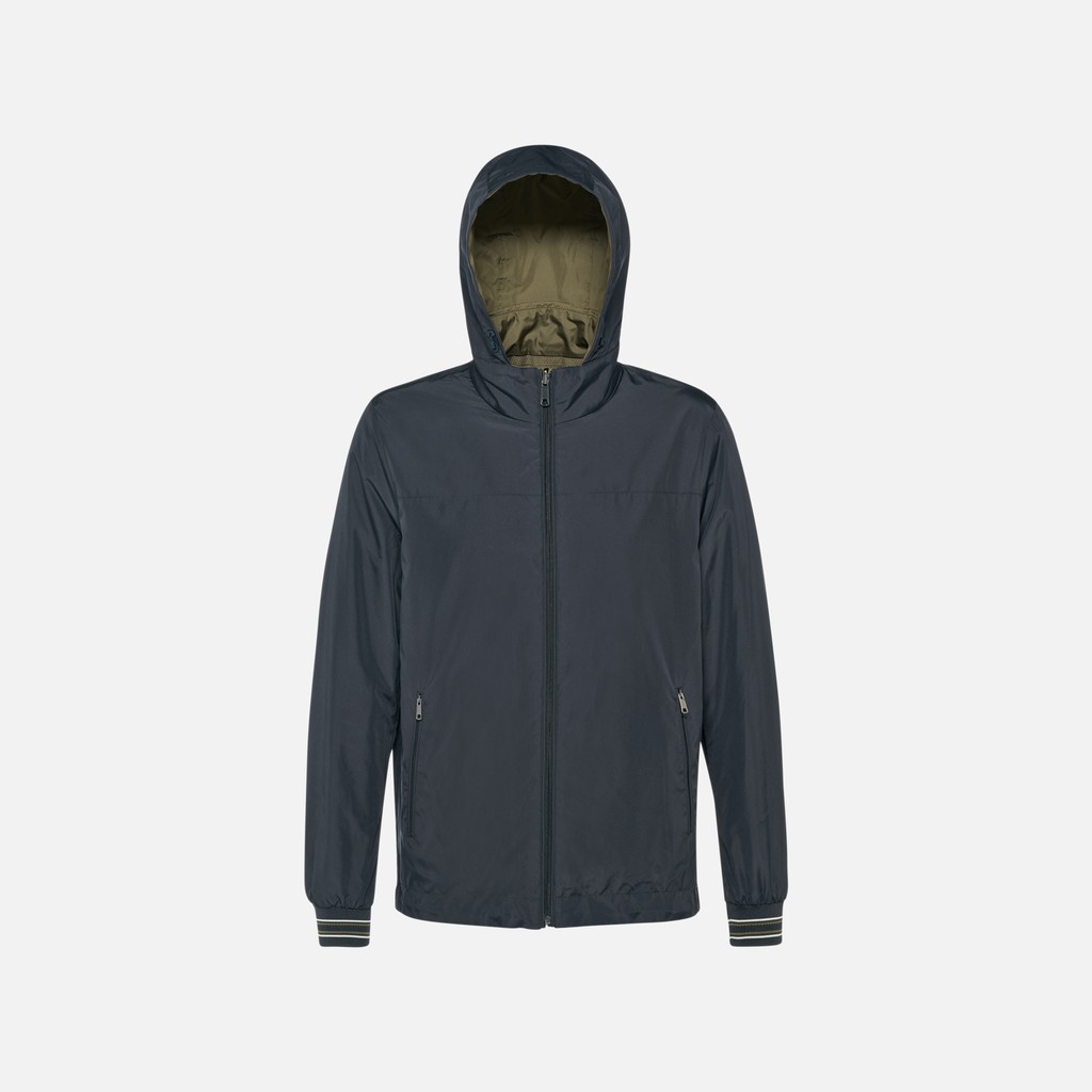 Reversible jacket JHARROD MAN Dark sky captain/Olive - image number 0 | GEOX