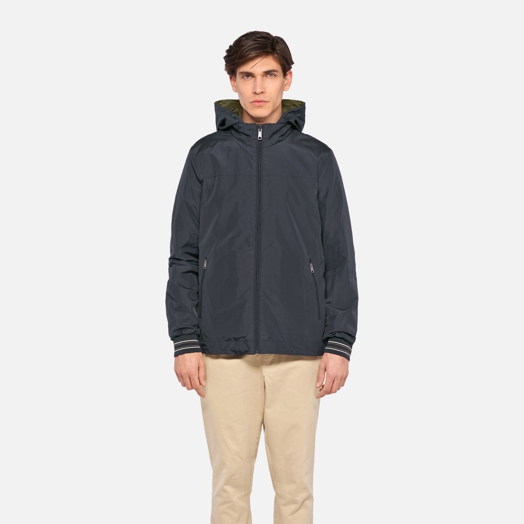 Veste r&eacute;versible JHARROD HOMME Bleu fonc&eacute;/Vert - image number 1 | GEOX