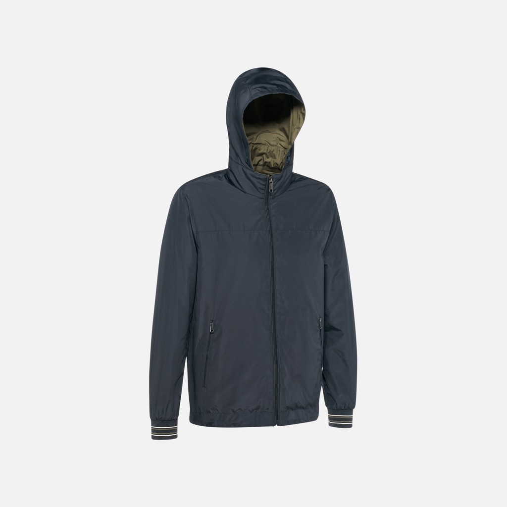 Reversible jacket JHARROD MAN Dark sky captain/Olive - image number 1 | GEOX