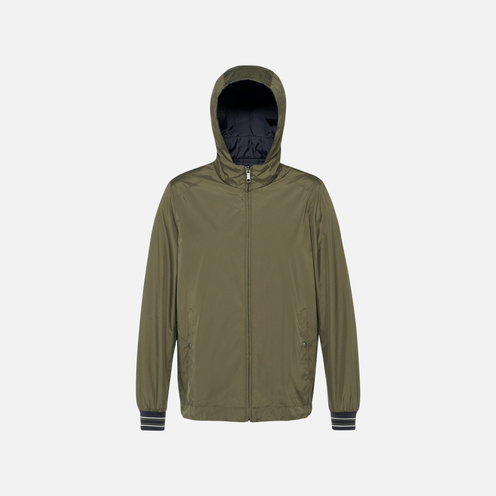 Reversible jacket JHARROD MAN Dark sky captain/Olive - image number 4 | GEOX