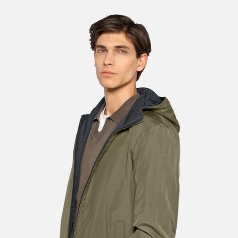 Veste r&eacute;versible JHARROD HOMME Bleu fonc&eacute;/Vert - image number 3 | GEOX