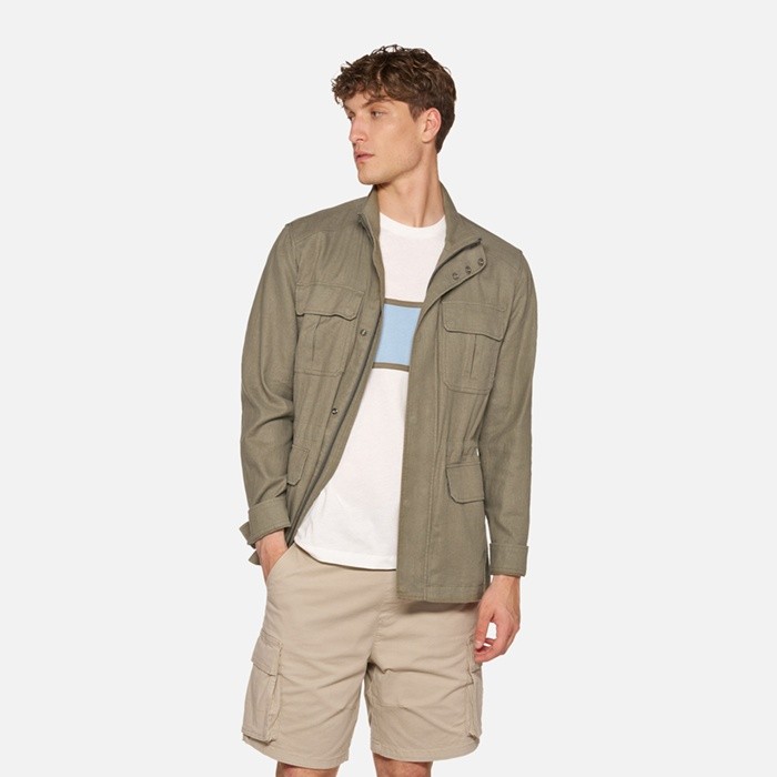 Mid-season jacket RECANATI MAN Covert green | GEOX