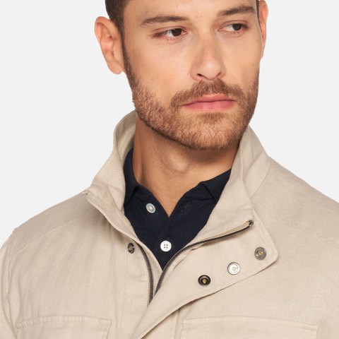Mid-season jacket RECANATI MAN Humus - image number 4 | GEOX
