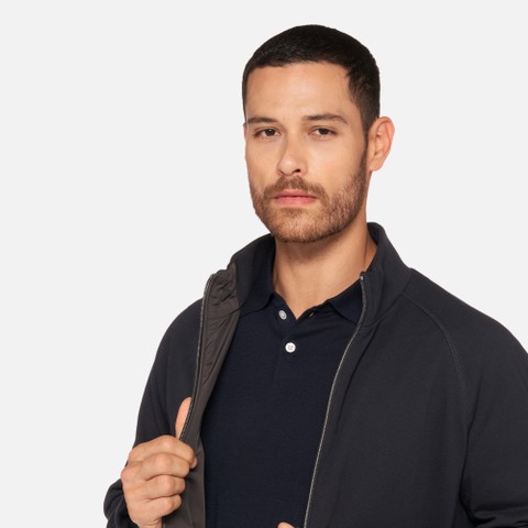 Bomber SNAKE 2.0 HOMME Noir anthracite/Bordeaux/Bleu fonc&eacute; - image number 3 | GEOX