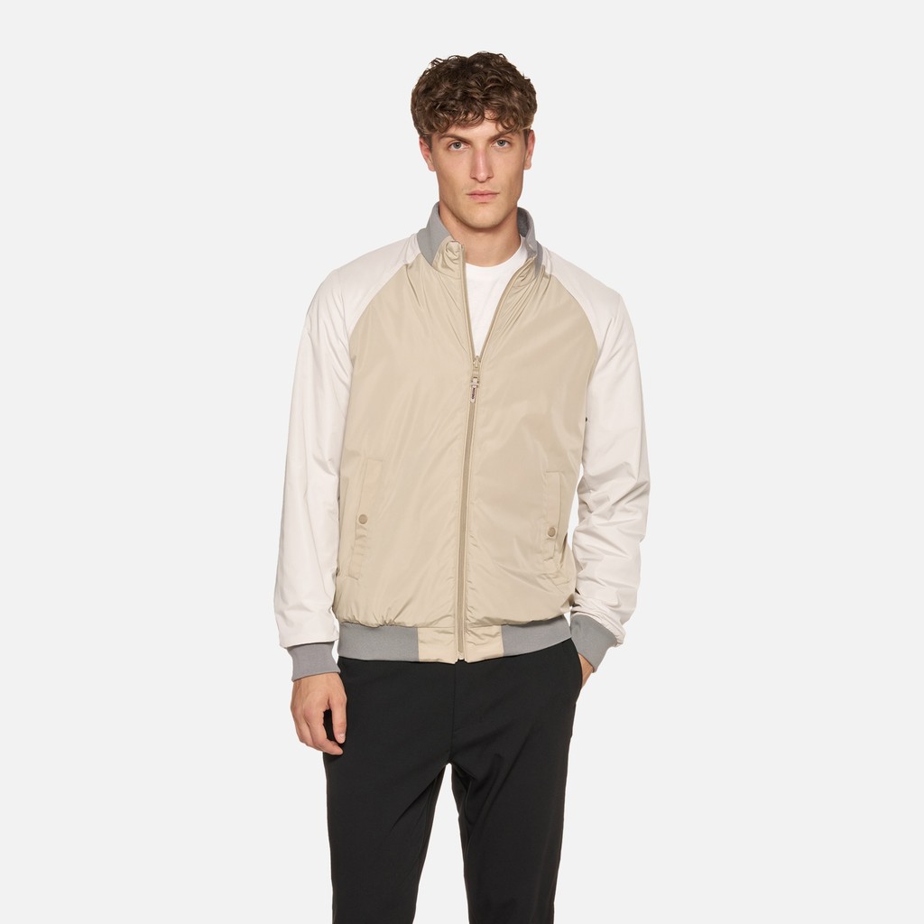 Bomber jacket SNAKE 2.0 MAN Humus/Moonbeam/Mid Mud - image number 1 | GEOX