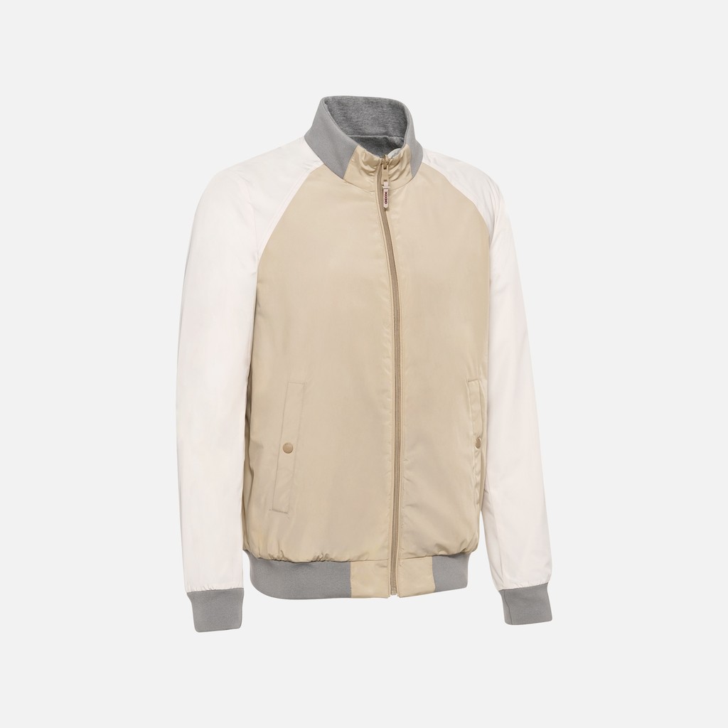 Bomber jacket SNAKE 2.0 MAN Humus/Moonbeam/Mid Mud - image number 4 | GEOX
