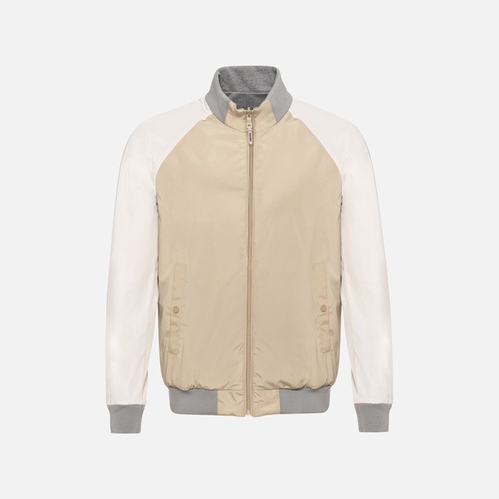 Bomber jacket SNAKE 2.0 MAN Humus/Moonbeam/Mid Mud | GEOX