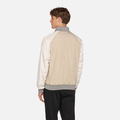 Bomber jacket SNAKE 2.0 MAN Humus/Moonbeam/Mid Mud - image number 2 | GEOX
