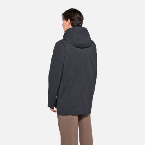 Veste &agrave; capuche JACOPO HOMME Bleu nuit - image number 3 | GEOX