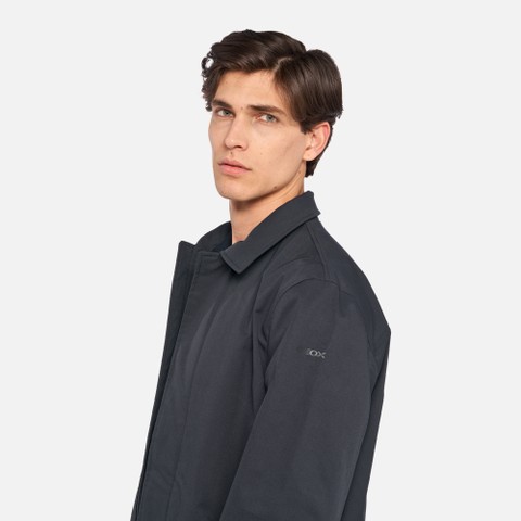 Veste &agrave; capuche JACOPO HOMME Bleu nuit - image number 4 | GEOX