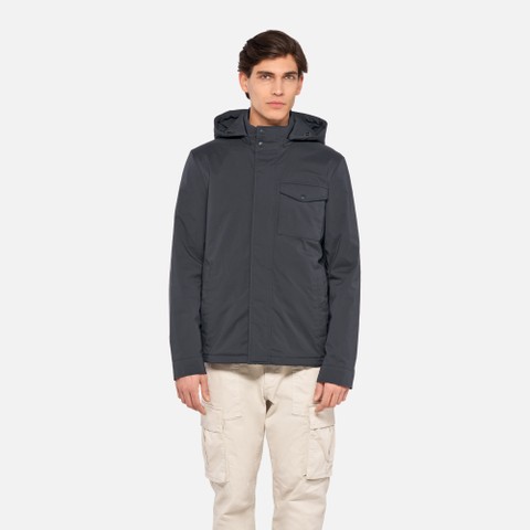 Jacket with hood DUBLIN MAN Sky captain - image number 1 | GEOX