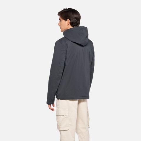 Jacket with hood DUBLIN MAN Sky captain - image number 2 | GEOX