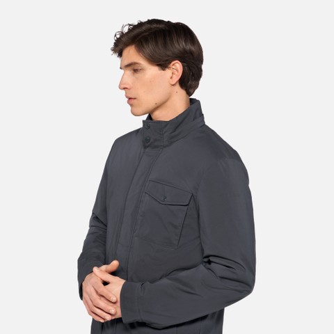 Jacket with hood DUBLIN MAN Sky captain - image number 3 | GEOX