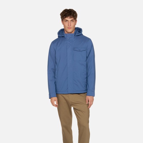 Jacke mit Kapuze DUBLIN HERR Kobaltblau - image number 1 | GEOX