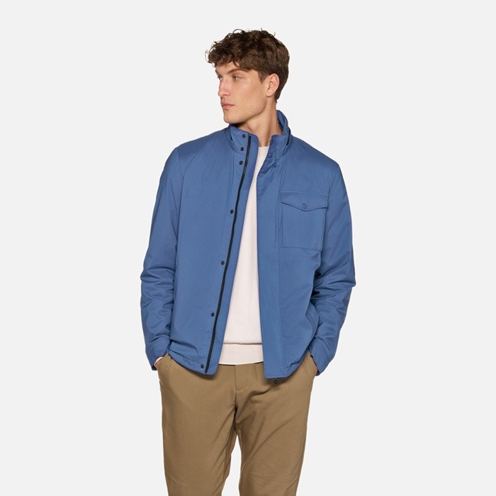 Jacke mit Kapuze DUBLIN HERR Kobaltblau | GEOX