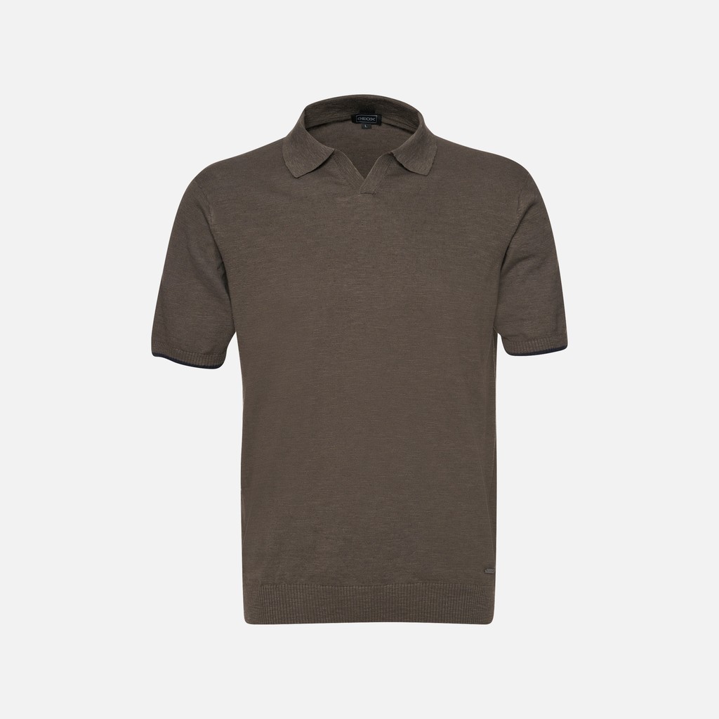 Polo shirt KNIT MAN Olive night - image number 4 | GEOX