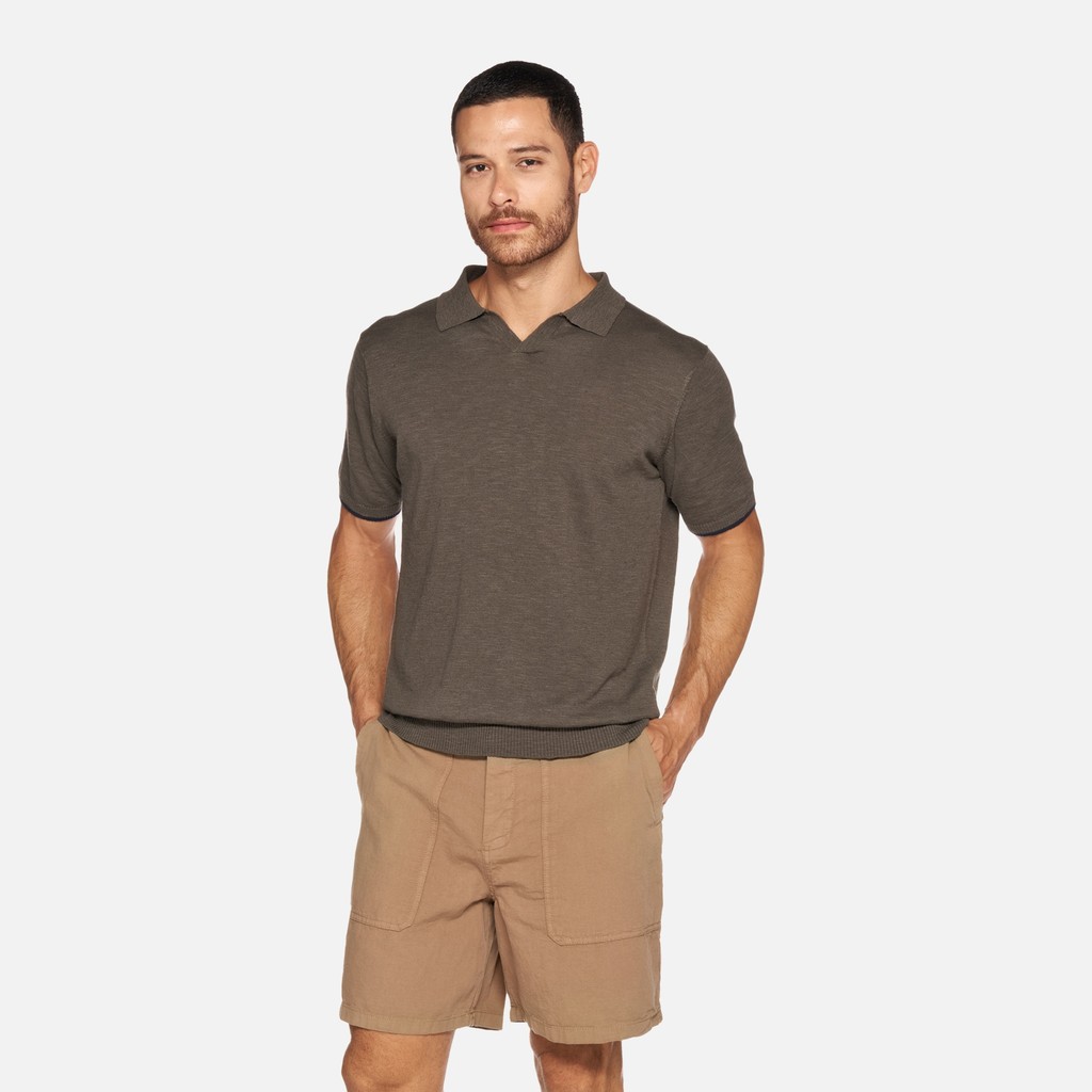 Polo shirt KNIT MAN Olive night - image number 2 | GEOX
