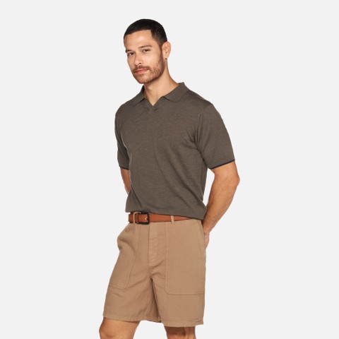 Polo shirt KNIT MAN Olive night | GEOX