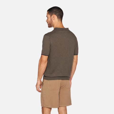 Polo shirt KNIT MAN Olive night - image number 3 | GEOX