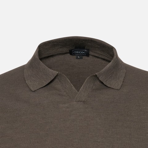 Polo shirt KNIT MAN Olive night - image number 8 | GEOX