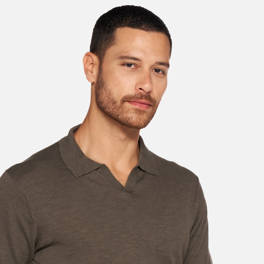 Polo shirt KNIT MAN Olive night - image number 3 | GEOX