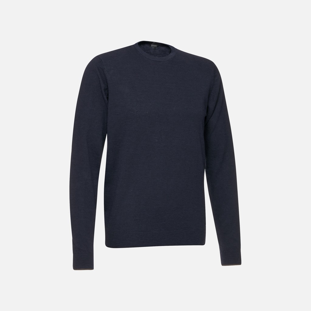 Crew-neck sweater KNIT MAN Sky captain - image number 5 | GEOX