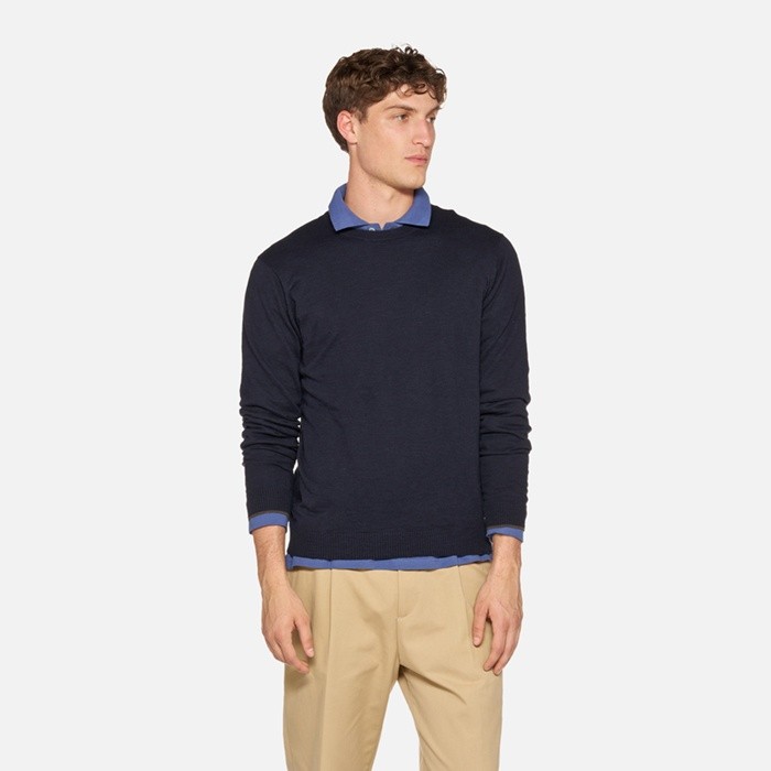 Crew-neck sweater KNIT MAN Sky captain | GEOX