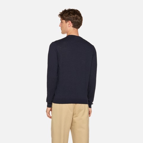 Crew-neck sweater KNIT MAN Sky captain - image number 3 | GEOX