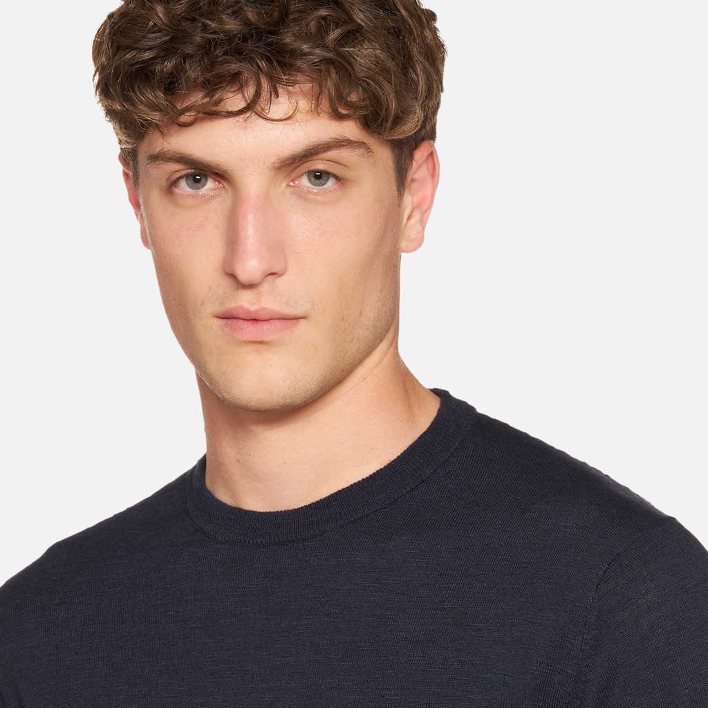 Crew-neck sweater KNIT MAN Sky captain - image number 3 | GEOX