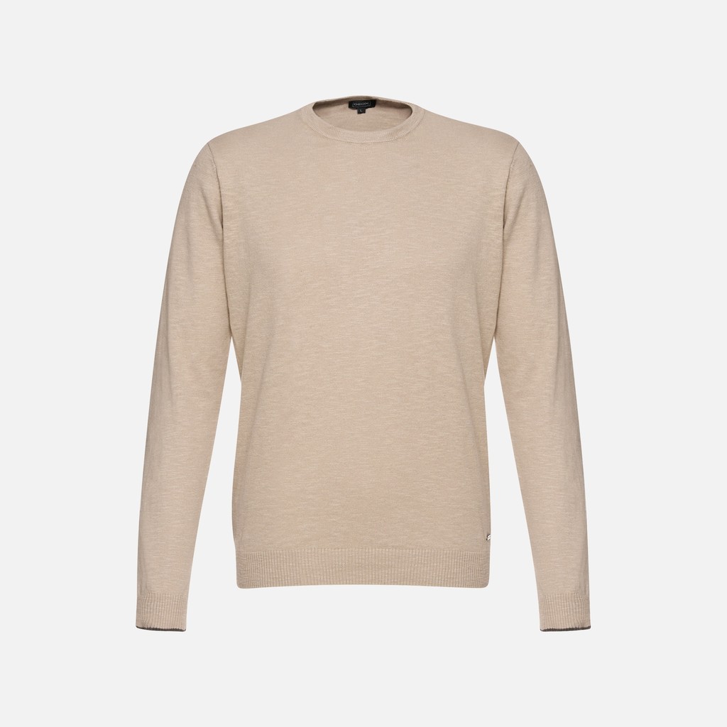 Crew-neck sweater KNIT MAN Humus - image number 4 | GEOX