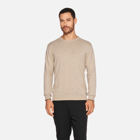 Crew-neck sweater KNIT MAN Humus - image number 1 | GEOX