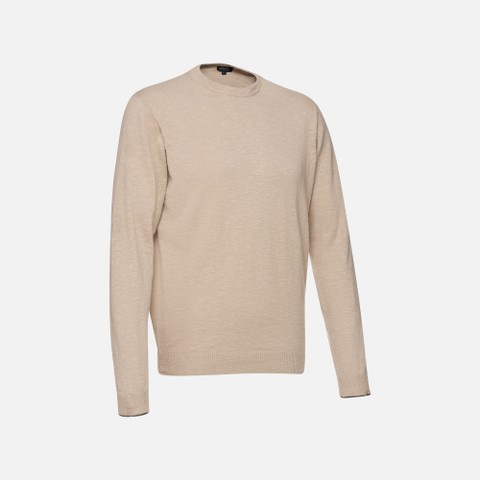 Crew-neck sweater KNIT MAN Humus - image number 5 | GEOX