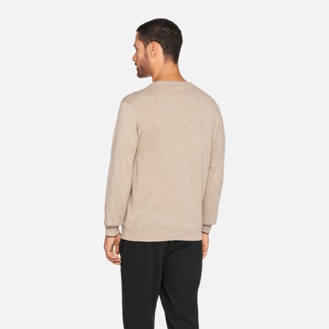 Crew-neck sweater KNIT MAN Humus - image number 3 | GEOX