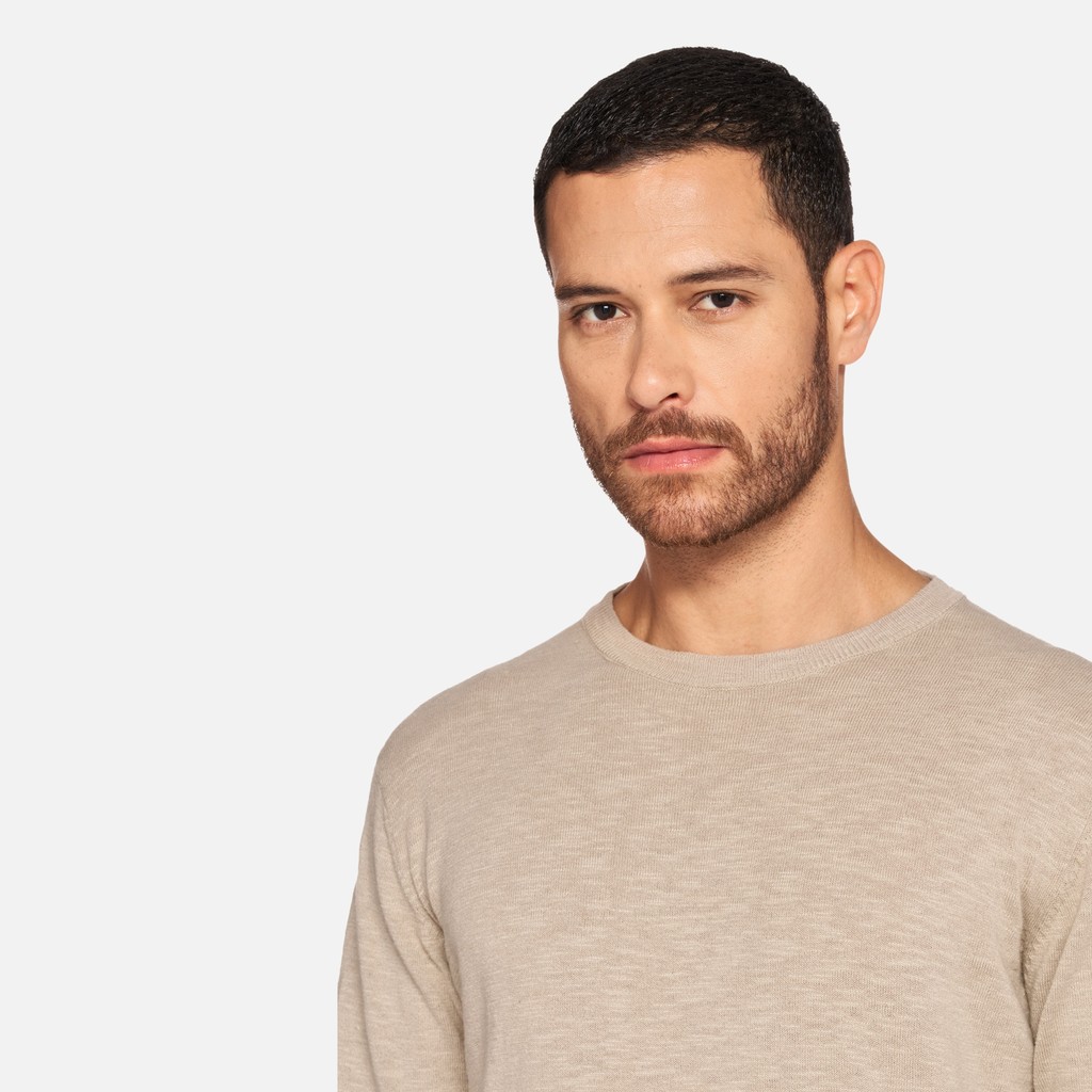 Crew-neck sweater KNIT MAN Humus - image number 3 | GEOX