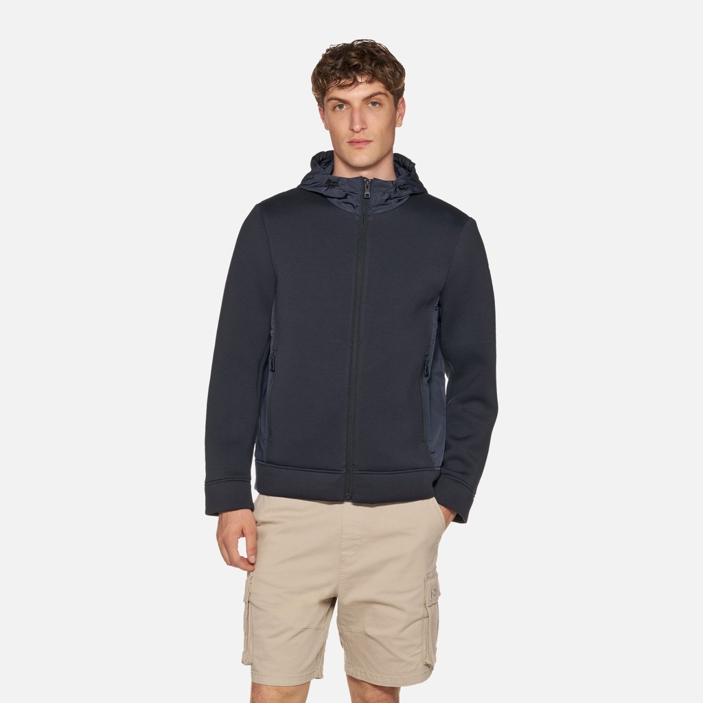 Felpa con cappuccio SWEATER UOMO Blu Notte - image number 2 | GEOX