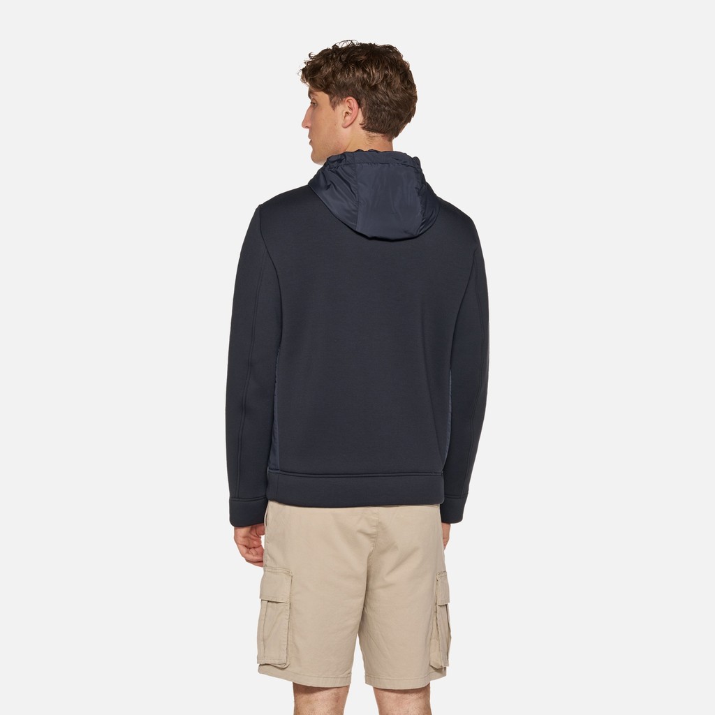 Felpa con cappuccio SWEATER UOMO Blu Notte - image number 3 | GEOX
