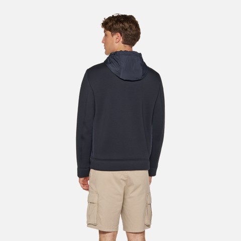 Felpa con cappuccio SWEATER UOMO Blu Notte - image number 3 | GEOX
