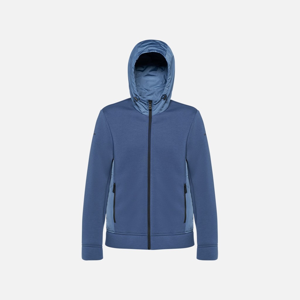 Hoodie SWEATER MAN Bijou Blue/Bijou Blue - image number 1 | GEOX
