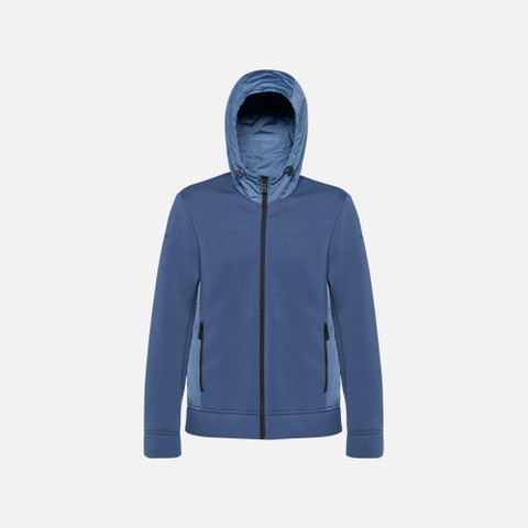 Hoodie SWEATER MAN Bijou Blue/Bijou Blue - image number 1 | GEOX