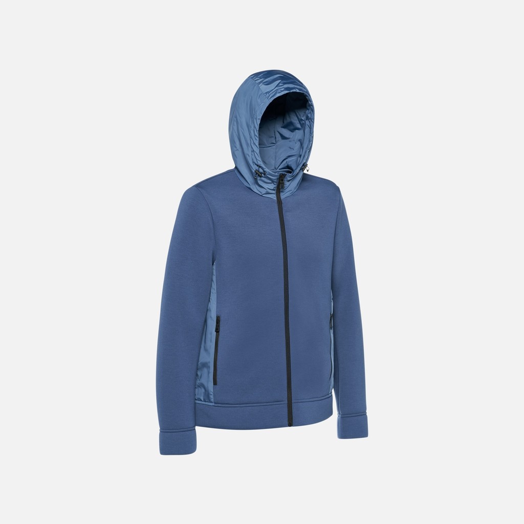 Hoodie SWEATER MAN Bijou Blue/Bijou Blue - image number 2 | GEOX