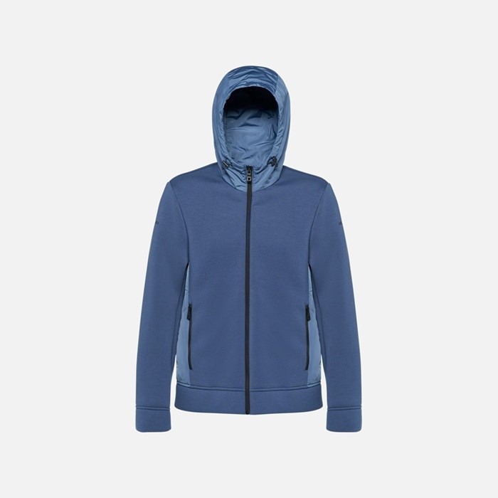 Hoodie SWEATER MAN Bijou Blue/Bijou Blue | GEOX