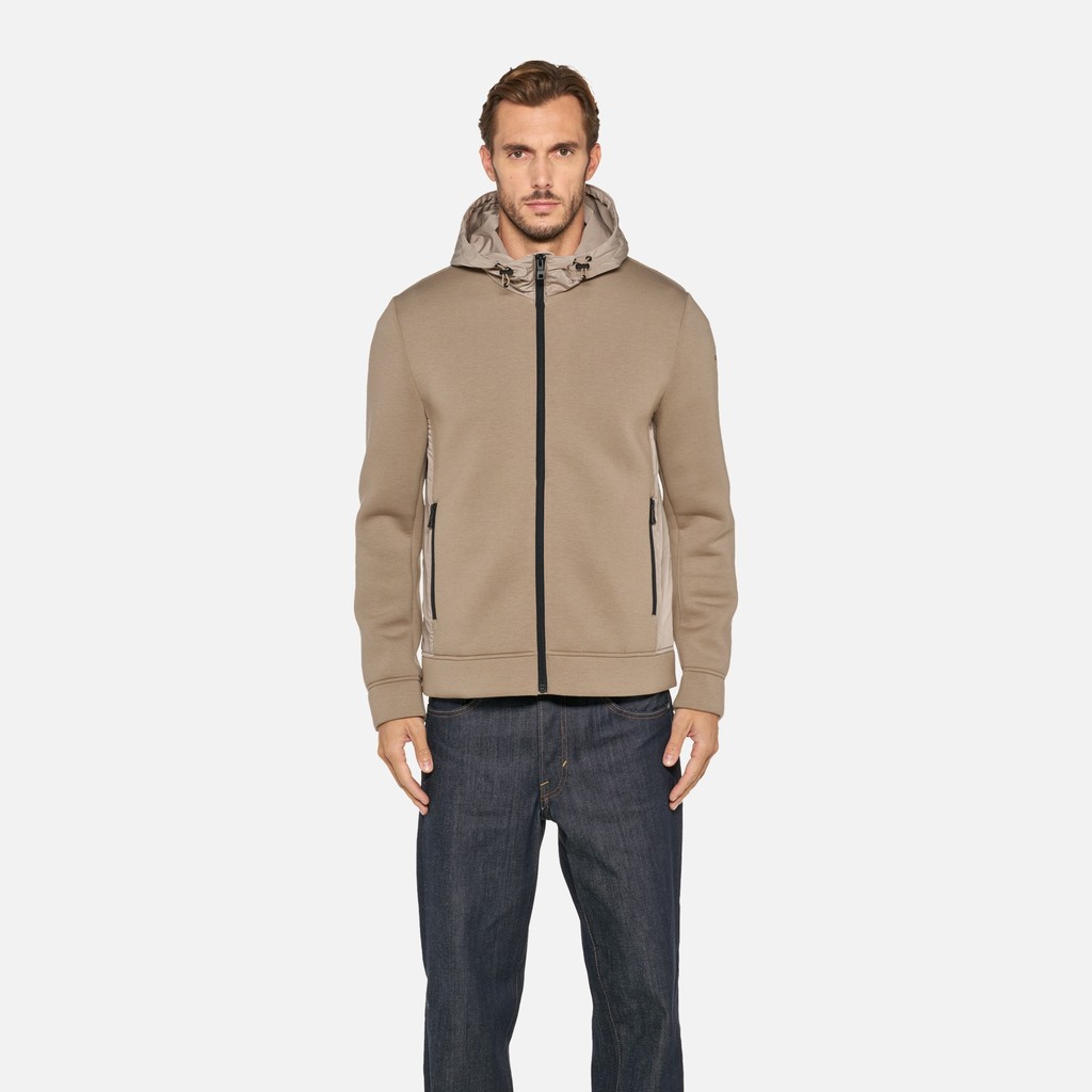 Sweatshirt mit Kapuze SWEATER HERR Hellgrau/Hellgrau - image number 1 | GEOX