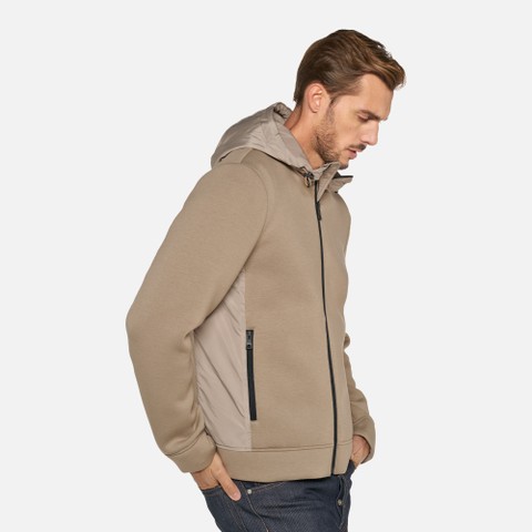 Sweatshirt mit Kapuze SWEATER HERR Hellgrau/Hellgrau - image number 3 | GEOX