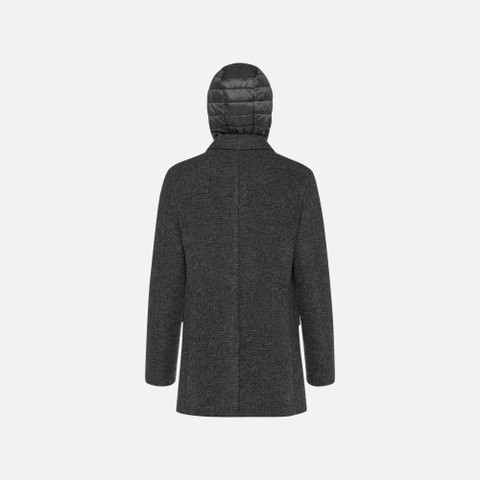 Long woollen coat CLAUDIO MAN Dark melange Gray - image number 5 | GEOX