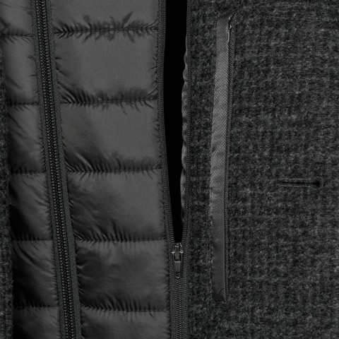 Long woollen coat CLAUDIO MAN Dark melange Gray - image number 7 | GEOX