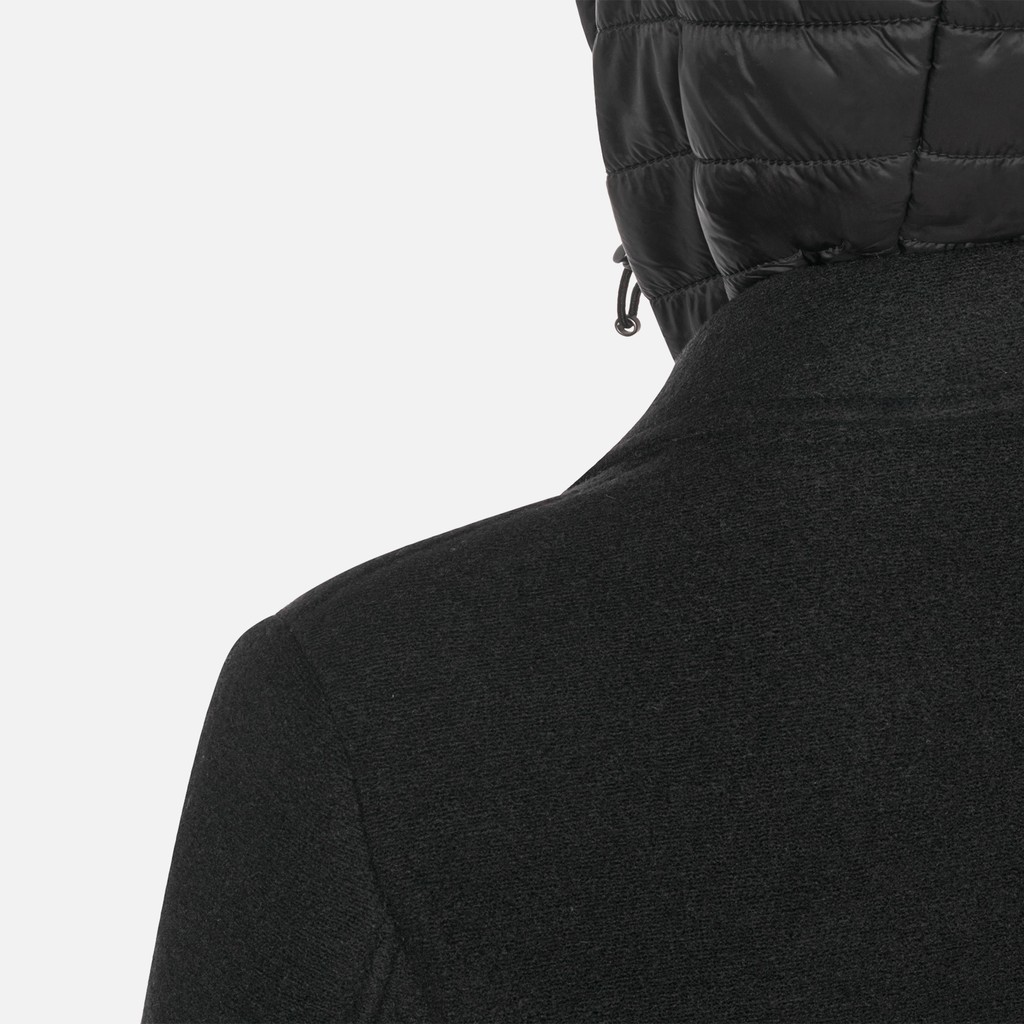 Long woollen coat CLAUDIO MAN Black - image number 7 | GEOX