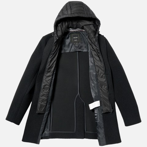 Long woollen coat CLAUDIO MAN Black - image number 9 | GEOX