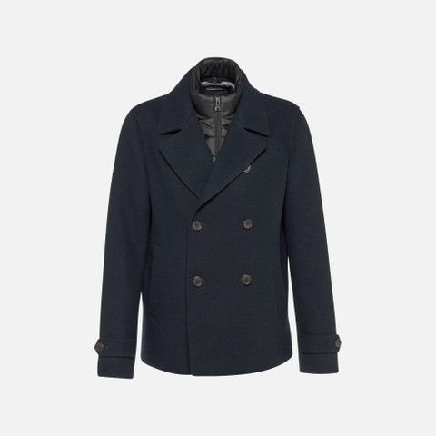 Long woollen coat MONREALE MAN Sky captain - image number 6 | GEOX