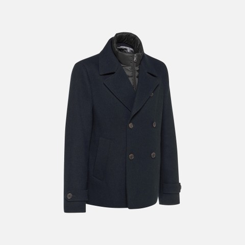 Long woollen coat MONREALE MAN Sky captain - image number 7 | GEOX