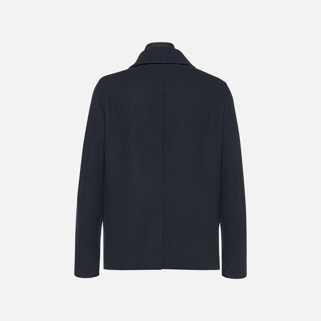 Long woollen coat MONREALE MAN Sky captain - image number 8 | GEOX